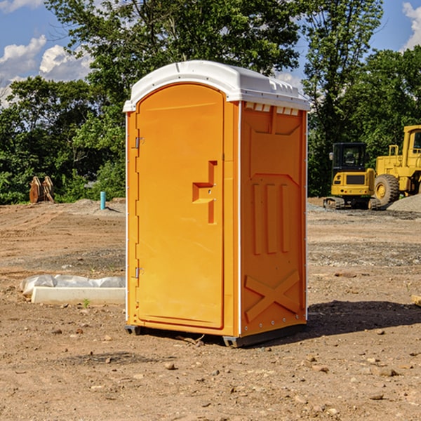 how often are the portable restrooms cleaned and serviced during a rental period in Christy